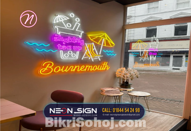 Neon Sign new update with brick wall background